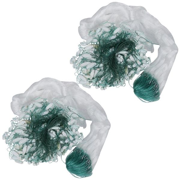 Accessoires de pêche 25M, filet maillant monofilament blanc et vert clair avec flotteur