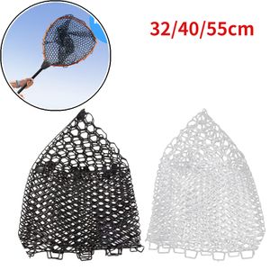 Accessoires de pêche 32/40/55 cm filet de pêche à la mouche sac de remplacement en caoutchouc Transparent ne fait pas mal au filet de poisson outils de pêche en caoutchouc 230831