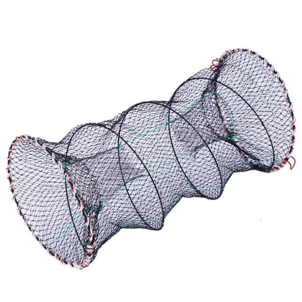 Accessoires de pêche 40 * 80CM télescopique pliable écrevisse crabe piège à poisson filet crevette homard Cage pliable Portable pêche pliant Catchers Creel 230831