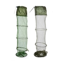 Accessoires de pêche 5 Couches Pliable Long Filet De Pêche Cage Crevette Minnow Piège À Appâts Dip Net Cages 140x30cm Accessoires De Pêche 230715