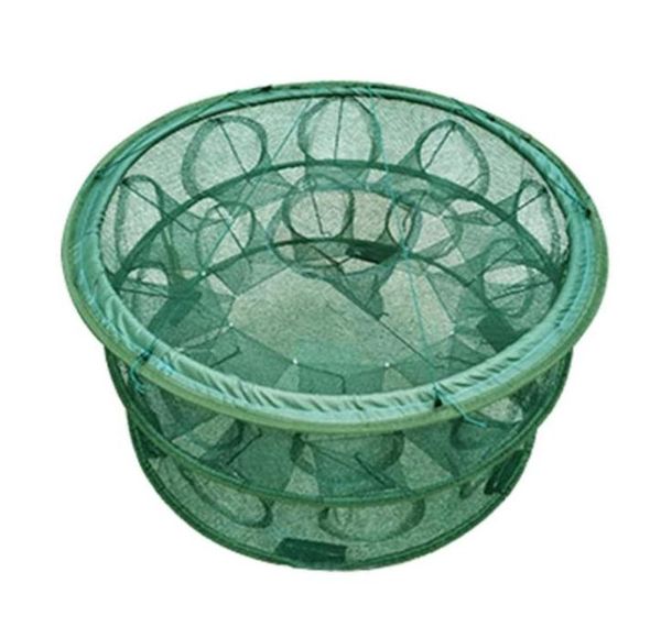 Accesorios de pesca 521 agujeros red plegable automática jaula de camarón Nylon plegable cangrejo trampa para peces red fundida 8277867