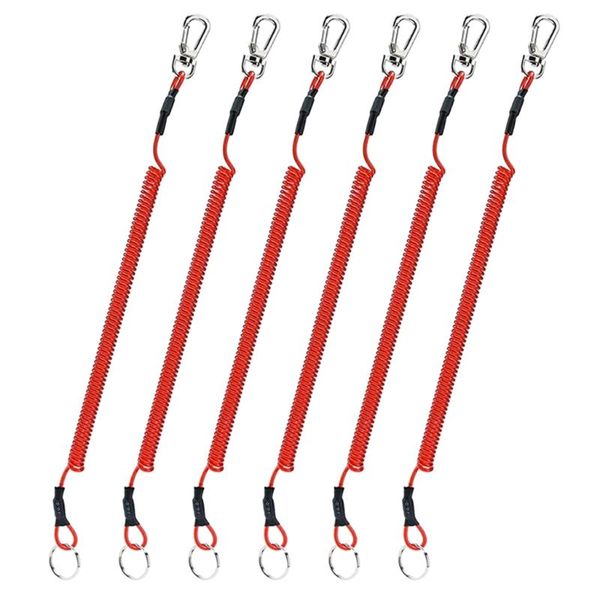 Accesorios de pesca, 6 uds., cordón en espiral, cuerda de seguridad para navegación de alta resistencia, herramientas de alambre retráctil, cordones de pesca