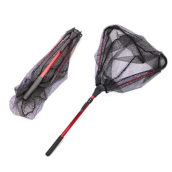 Accesorios de pesca 80cm 305g red de pesca retráctil ultraligero telescópico plegable red de aterrizaje para pesca con mosca aparejos de pesca 230726