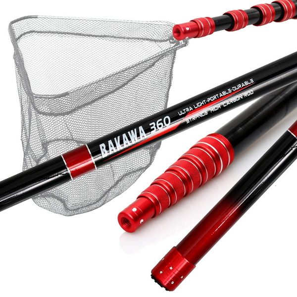 Accesorios de pesca BAKAWA 4m Pesca Mano Red Mosca Plegable Telescópica Alto Carbono Rock Stream Rod Casting Spinning Ultraligero Accesorio portátil 230603