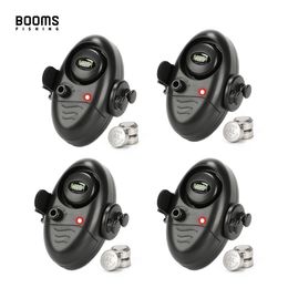 Accessoires de pêche Booms E02 Bite Alarm Signalzator Carp Fish Indicateur avec les sons LED Batterie comprend 4 ensembles 230721