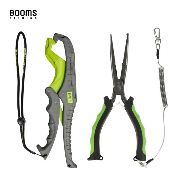 Accesorios de pesca Booms F03G04 Alicates Juego de agarre de pescado 23 cm Herramientas de extracción de anzuelo de punta larga Tijeras de corte de línea de pinza de acero inoxidable 221025