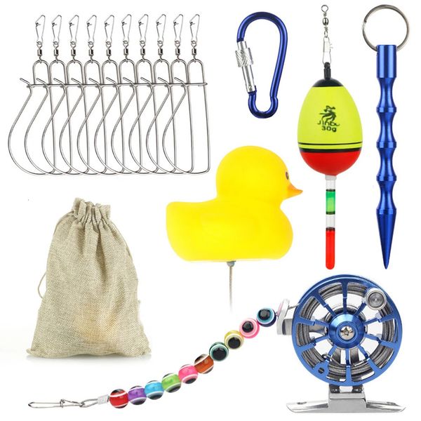 Accesorios de pesca Cuerda de flotabilidad Stringer de pescado con flotador de espuma 5/10 piezas Hebillas Ganchos grandes de acero inoxidable Bloqueo Cuerda de alambre Equipo de pesca 231216