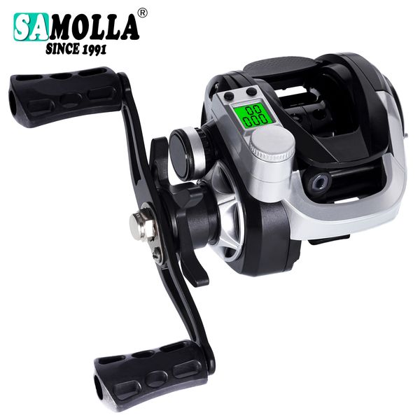 Accesorios de pesca Baitcasting electrónico Pantalla Led Carrete de pesca Alta velocidad 7.2 1 10 kg Arrastre Impermeable Agua salada Rueda de tambor Fundición 230718