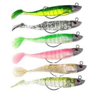 Accessoires de pêche Faux Leurre Jigging Appâts souples Leurres 9 11 cm 15,6 23,3 g Tête de bricolage Jig Fish T Tail Sea Bass Tackle 6 couleurs 231030