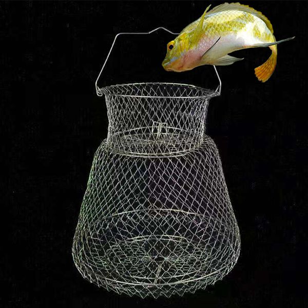 Accessoires de pêche Cage à poisson Matériel de fil d'acier Filet de pêche de haute qualité Pièces de rechange Fil de suspension pliable mental Fil d'acier pliant Filet de pêche 230718