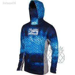 Accesorios de pesca Camisas de pesca UPF 50+ Hombres Camisa de pesca de manga larga con máscara UV Cuello Polaina Sudadera con capucha Mantenga la cara de la cabeza caliente Senderismo al aire libre Correr HKD230706