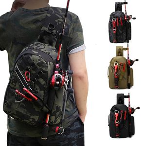 Angelzubehör Angelgerät-Aufbewahrungstasche, wasserdichter Angel-Sling-Rucksack, multifunktionale Angelausrüstungstasche, Angelzubehör-Organizer 230619