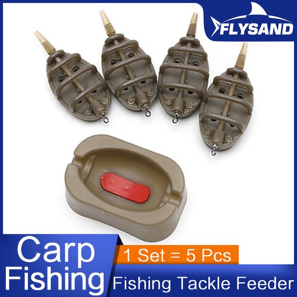 Accessoires de pêche FLYSAND méthode en ligne chargeur moule appât lanceur ensemble d'aplomb carpe support outil 4 mangeoires ensemble 230721