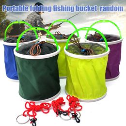 Accesorios de pesca Cubo plegable Pecera Jugar Agua Multifuncional Portátil Caja colorida Suministros de aparejos YSBUY 230608