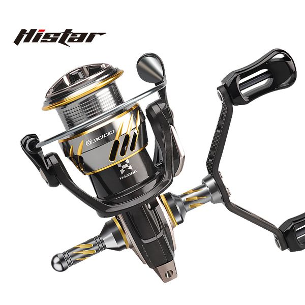 Accessoires de pêche HISTAR Long Casting 5.2 1 Rapport élevé 4,5 kg Puissance de traînée 7 1 BB Double jambe en fibre de carbone Aurora Spinning Reel 230822