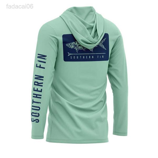 Accesorios de pesca Sudaderas con capucha Ropa de pesca para hombres Gorra Camiseta Manga larga Tech Sudadera con capucha Verano al aire libre Correr Pescado Verde Camisa Ropa de carreras HKD230706