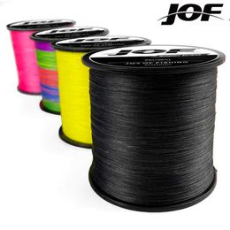 Accessoires de pêche JOF 1000m 500m 300m 100m 4 brins 10-120LB ligne de pêche tressée PE lignes de tresse multifilament pêche en rivière lac P230325 SZS0 BTQB