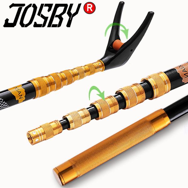 Accessoires de pêche JOSBY Porte-canne Stream Hand Pesca Télescopique En fibre de carbone Pliant ultra-léger 1 7M 2 1M 2 4M Équipement 230801