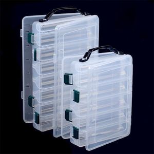 Vissen Accessoires Grote Visgerei Dozen Dubbele Laag Draagbare Kunstaas Opslag Meerdere Compartimenten Gereedschapskist Draag Plastic Case Aas Container 230606