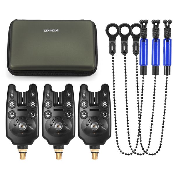 Accesorios de pesca Lixada Bite Alarmas Cadena Alerta Swinger Set Kit de alarma digital Indicador LED Sonido 230909