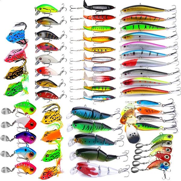 Accessoires de pêche Leurre Tackle Kit Set Dur Appât Artificiel Rotatif Flottant Minnow Crankbait Wobblers Spinner Naufrage Crochets Leurres 231030