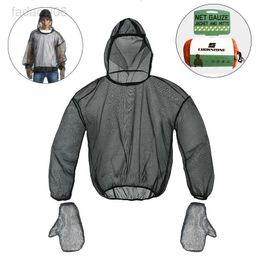 Accessoires de pêche Outdoor Mesh Hooded Bug Jacket Suit Anti Moustiquaire Mitt Mesh Vêtements avec pochette de transport pour protéger la chasse Pêche Randonnée HKD230706