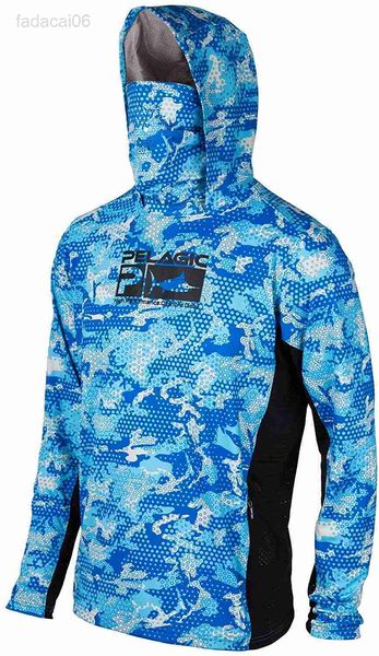 Accessoires de pêche PELAGIC Hoodie Chemises de pêche à manches longues Sweat à séchage rapide Robes d'été Jersey respirant Vêtements de pêche UV Masque facial HKD230706