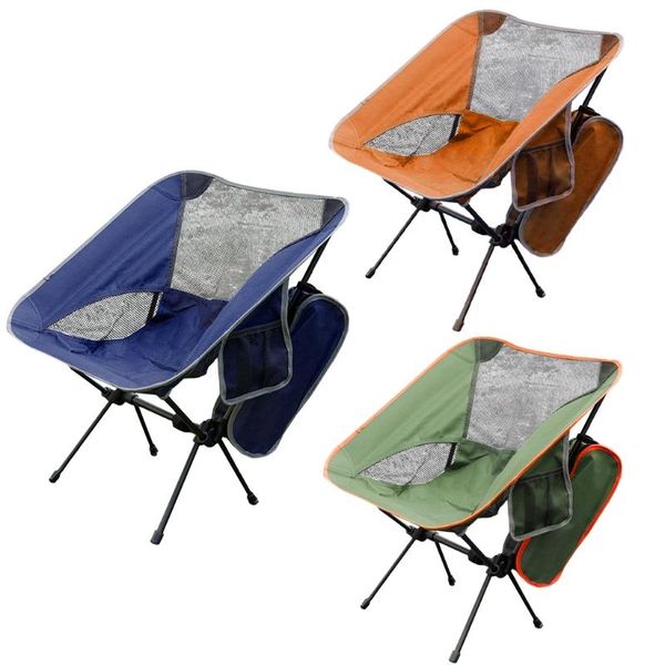 Accesorios de pesca Silla de camping portátil Sillas de mochilero plegables ligeras Compacto de servicio pesado para campamento Senderismo Picnic en la playa con transporte