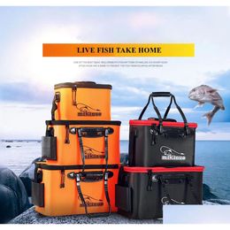 Visaccessoires draagbare eva tas inklapbare bucket live viskast nok water container pan bassin tackle opslag geen pomp 240113 dr dhg70