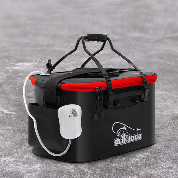 Accesorios de pesca Bolsa de EVA portátil Cubo plegable Caja de peces vivos Almacenamiento de aparejos Tanque de camping Contenedor de agua 230621