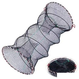 Accesorios de pesca red de jaula de cangrejo plegable portátil para capturar langosta caída de camarones de entrega deportes al aire libre otpil