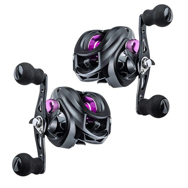 Accesorios de pesca Carretes Baitcasting Reel Metal 7.2/1 Relación de engranaje de alta velocidad Arrastre máximo 8 kg Agua salada Agua dulce Principiantes Accesorio Drop Dhi2L