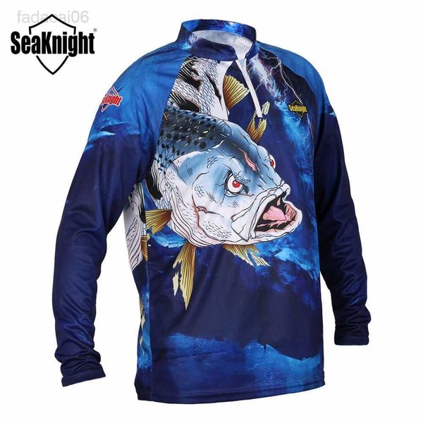 Accesorios de pesca SeaKnight Marca SK004 Ropa de pesca Camiseta de manga larga L XL XXL XXXL Verano Transpirable Anti-UV Protección solar HKD230706