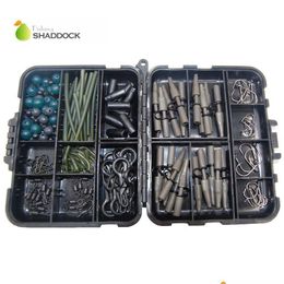 Accesorios de pesca shaddock 160pcsbox beadshookstubesswivels cebo plataforma plataforma apare de tacos para carpas entrega de caída dhmv4 deportes al aire libre ot0pd