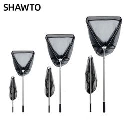 Visaccessoires Shawto roestvrij staal opvouwbaar visnet 1,8 m 2,1 m 2,5 m telescopisch opvouwbaar handschepnet karpervissen accessoires visgerei 231017