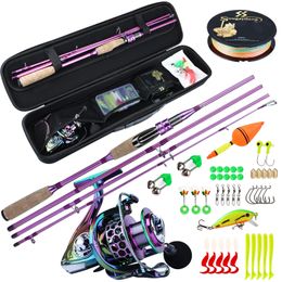 Vissen Accessoires Sougayilang 2 1m Hengel Combo Spinning Reel Set Reisstok Karper Bass Snoek Lijn Lokken Zak haken Volledige 231030