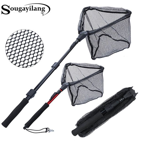 Accessoires de pêche Sougayilang 70/95/112cm Filet de pêche rétractable télescopique Pliable Landing Net Pole Pliant Landing Net pour la pêche à la mouche 230612