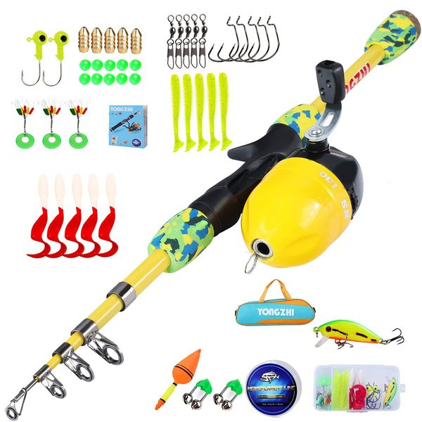 Accessoires de pêche Sougayilang Kids Rod Portable Télescopique et Moulinet Combo avec Ligne Tackle Bag Cadeau pour Filles Garçons 230512