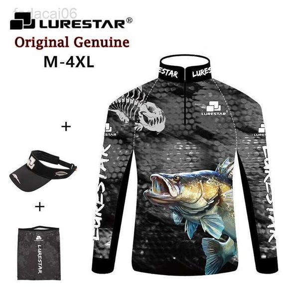 Accesorios de pesca Conjunto de ropa de pesca de verano Gorra de protección solar Seda de hielo Bufanda elástica para la cara Ropa Camiseta de manga larga UV Jersey Hombres Pantalones superiores HKD230706