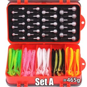 Accessoires de pêche boîte de matériel manivelle tête de gabarit ensemble de crochets leurre appât souple basse truite équipement Pesca outils 231030