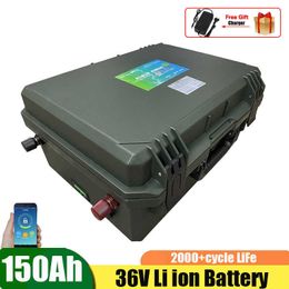 Visboten 36V 120AH 100AH ​​150AH Lithium Li ion Batterij met BMS -oplaadbaar voor 2000W 3500W Power Tools+10A Charger