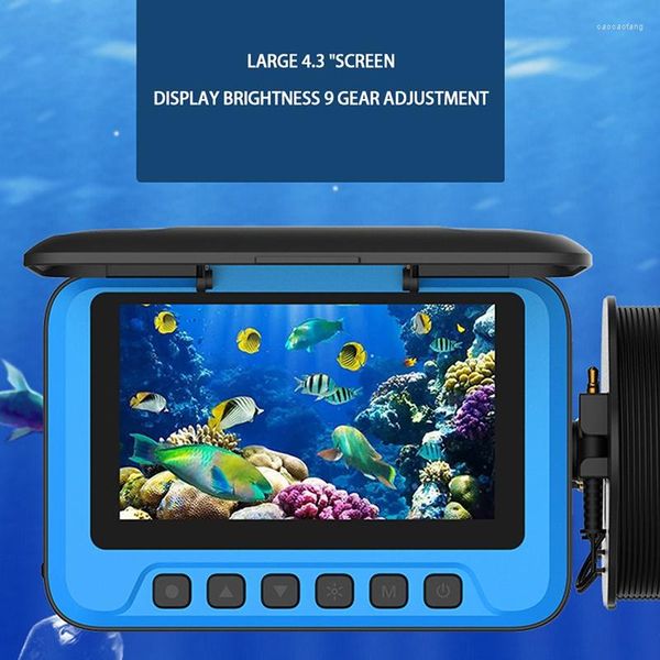 Caméra de pêche bleue, écran d'affichage de 4.3 pouces, poids de 100Kg, étanche, Vision nocturne, détecteur de poisson haute définition