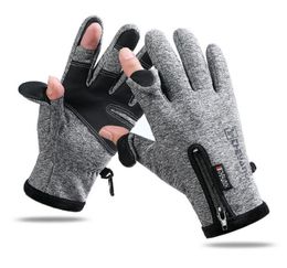 Gants de pêche touchnsn 2 doigts chauds froids temps étanche adapté aux hommes et aux femmes de pêche à la glace Photographie de moto