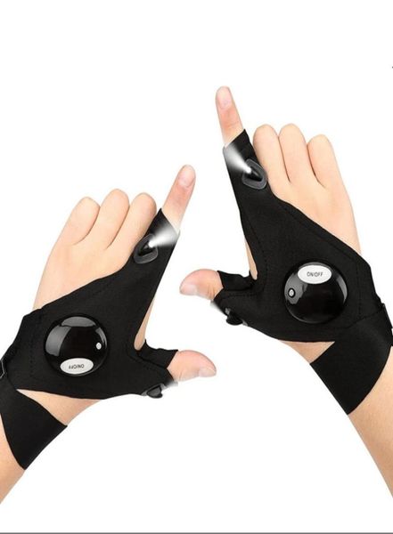 Gants de pêche avec des tarts de piste à LED étanche à la torche extérieure Rescue de survie pour le camping Gants sans doigts ZXF565672289