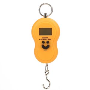 Báscula de gancho de pesca Báscula de peso de equipaje electrónico Pantalla LCD Báscula de cara sonriente Balcance de pesaje 50 kg * 10 g