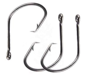 Hameçons de pêche 200pcs 6 # -10/0 hameçons de pêche en cercle en acier à haute teneur en carbone Sharp Octopus FishHook crochet décalé avec nickel noir pour la pêche en eau salée P230317