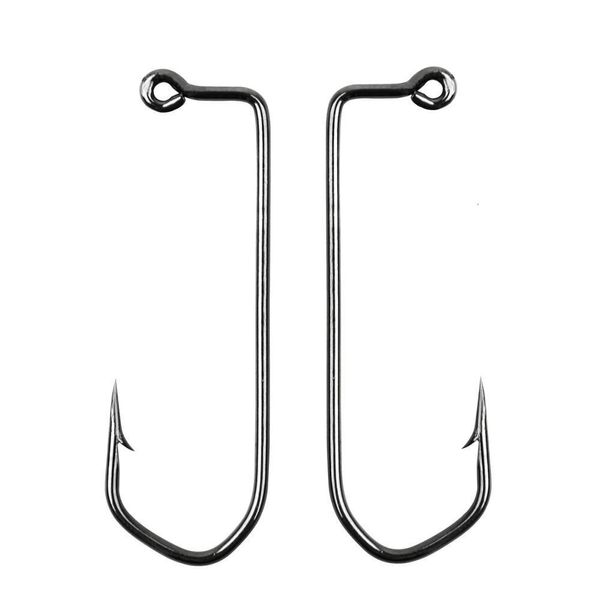 Anzuelos de pesca 200pcslot Aberdeen Jig Gancho de acero con alto contenido de carbono con púas de 90 grados para señuelo de gusano con cigüeñal 230912