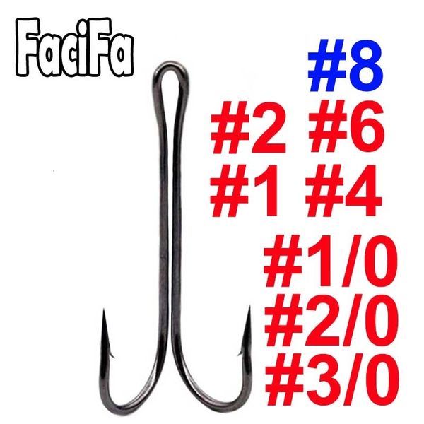 Hameçons de pêche 20pcs Long Shank Double Hook Hameçon sans mauvaises herbes Fly Tying Duple Hook pour Jig Bass Fish Hook matériel de pêche pour leurre souple 230807