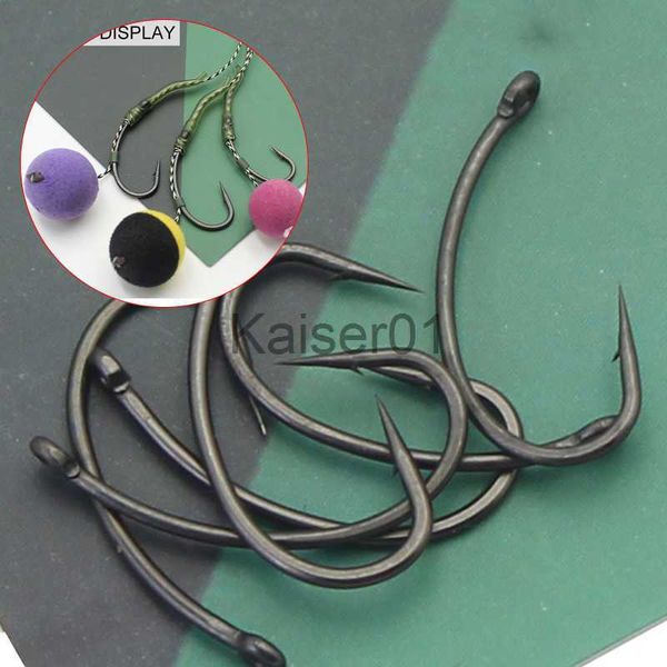 Fishing Hooks 25 pièces crochet de pêche à la carpe en acier à haute teneur en carbone micro plate-forme de carpe barbelée crochet enduit de PTFE carpe poisson terminal équipement accessoires x0822