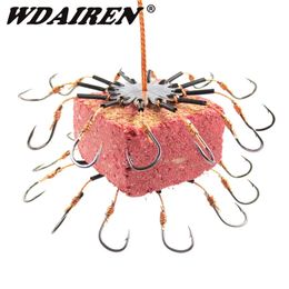 Vishaken 2pcsLot Karper Aas Vishaken voor Vissen Flap Explosie String Haak Voorkomen Kronkelende PE Lijnen Met Slang Koolstofstaal Haken Pesca 231013